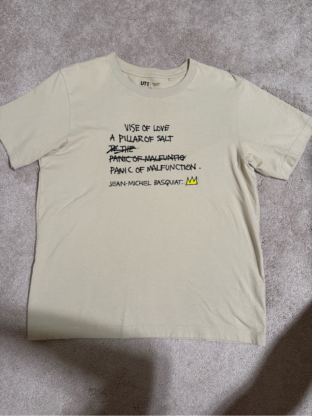 Uniqlo Beige Jean-Michel Basquiat Graphic Short Sleeve Tee